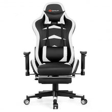 Load image into Gallery viewer, Massage Gaming Chair with Footrest-White