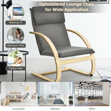 Load image into Gallery viewer, Modern Fabric Upholstered Bentwood Lounge Chair-Gray