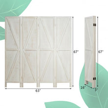 Load image into Gallery viewer, 4 Panels Folding Wooden Room Divider-White