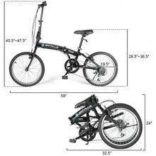 Load image into Gallery viewer, 20" 7-Speed Lightweight Iron V-Brakes Folding Bike