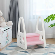Load image into Gallery viewer, Kids Step Stool Learning Helper with Armrest for Kitchen Toilet Potty Training