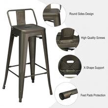 Load image into Gallery viewer, 30" Set of 4 Metal Indoor Outdoor Counter Height Bar stools -Gun