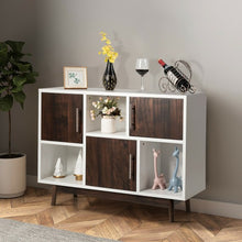 Load image into Gallery viewer, Wood Display Storage Cabinet Console Table TV Stand Multipurpose w/ Door & Shelf