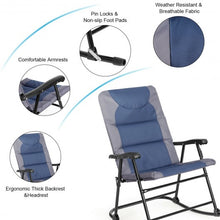 Load image into Gallery viewer, 3 pcs Outdoor Folding Rocking Chair Table Set-Blue