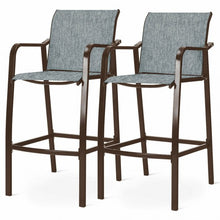 Load image into Gallery viewer, 2 pcs Counter Height Stool Chair Steel Frame Dining Bar Chair-Gray