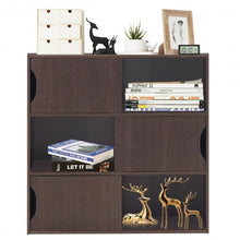Load image into Gallery viewer, 3-cube Bookcase Cabinet with Humanized Grooved Handles