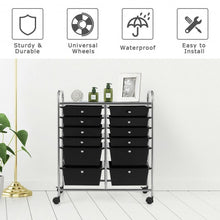 Load image into Gallery viewer, 12 Drawers Rolling Cart Storage Scrapbook Paper Organizer Bins-Black