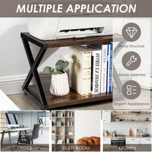 Load image into Gallery viewer, Desktop Printer Stand 2 Tiers Storage Shelves with Anti-Skid Pads Coffee