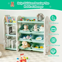 Load image into Gallery viewer, Kids Toy Storage Organizer w/Bins and Multi-Layer Shelf for Bedroom Playroom -GR