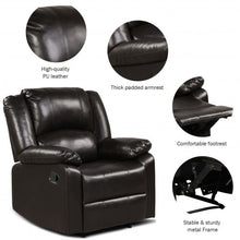 Load image into Gallery viewer, Recliner Chair Lounger Single Sofa for Home Theater Seating with Footrest Armrest-Brown