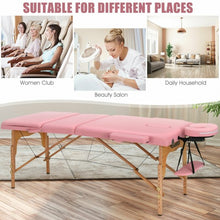 Load image into Gallery viewer, 3 Fold 84" L Portable Adjustable Massage Table with Carry Case-Pink