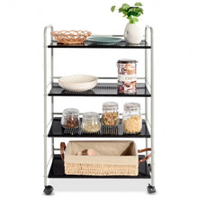 Load image into Gallery viewer, 4 Tiers Rolling Storage Cart Utility Trolley