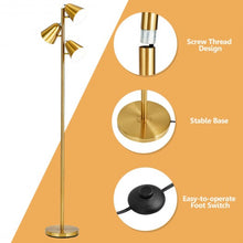 Load image into Gallery viewer, 64" 3-Light LED Floor Lamp Reading Light for Living Room Bedroom - Golden