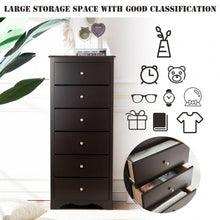 Load image into Gallery viewer, 6 Drawers Chest Dresser Clothes Storage Bedroom Furniture Cabinet-Brown