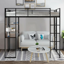 Load image into Gallery viewer, Twin Size Space-Saving Metal Loft Bunk Bed