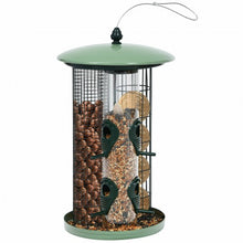 Load image into Gallery viewer, 3 in 1 Metal Hanging Wild Bird Feeder Outdoor with 4 Feeding Ports and Perches