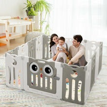Load image into Gallery viewer, 14-Panel Baby Playpen Kids Activity Center Foldable Play Yard with Lock Door