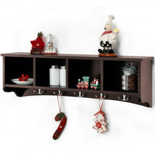 Load image into Gallery viewer, Hanging Entryway Shelf Coat Rack Wall Mounted Storage Cabinets-Brown