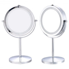 Load image into Gallery viewer, 7" Double-Sided Makeup Mirror 18 LED Lights 7x Magnification Vanity Beauty