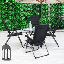 Load image into Gallery viewer, Set of 4 Patio Folding Chairs with Adjustable Backrest-Black