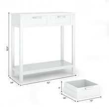 Load image into Gallery viewer, 2 Drawers Accent Console Entryway Storage Shelf-White