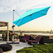 Load image into Gallery viewer, 10 Ft 360 Degree Tilt Aluminum Square Patio Offset Cantilever Umbrella-Blue