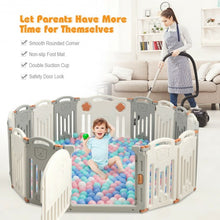 Load image into Gallery viewer, 16 Panel Activity Safety Baby Playpen w/ Lock Door-Beige