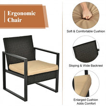 Load image into Gallery viewer, 4 Pcs Patio Rattan Furniture Set Cushioned Sofa Coffee Table Garden Deck