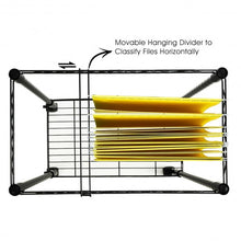 Load image into Gallery viewer, Metal Rolling File Cart for Folder Storage-Black