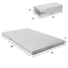 Load image into Gallery viewer, 4" Tri-Fold Sofa Bed Foam Mattress with Handles-Full Size