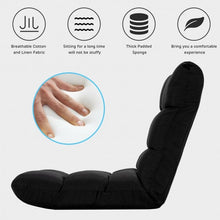 Load image into Gallery viewer, 14-Position Adjustable Folding Lazy Gaming Sofa-Black