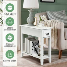 Load image into Gallery viewer, 2 Tier End Bedside Sofa Side Table Narrow Nightstand-White
