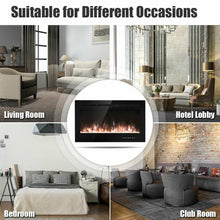 Load image into Gallery viewer, 36 " Electric Wall Mounted Fireplace with Multicolor Flame