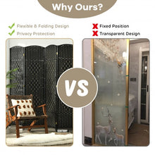 Load image into Gallery viewer, 6.5Ft 6-Panel Weave Folding Fiber Room Divider Screen-Black