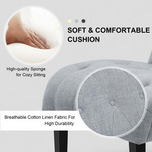 Load image into Gallery viewer, Upholstered Tufted Lounge Chair with Wood Leg-Light Gray