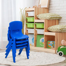 Load image into Gallery viewer, 4-pack Kids Plastic Stackable Classroom Chairs-Blue