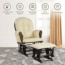 Load image into Gallery viewer, Baby Nursery Relax Rocker Rocking Chair Glider and Ottoman Set-Beige