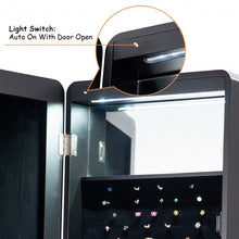 Load image into Gallery viewer, Standing Armoire Organizer Jewelry Cabinet w/ LED -Black