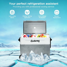 Load image into Gallery viewer, 58 Quarts Car Refrigerator Portable RV Freezer Dual Zone with Wheel-Gray