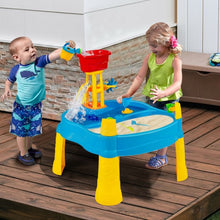 Load image into Gallery viewer, Kids Sand and Water Activity Table Sandbox with 18 Pieces Accessories