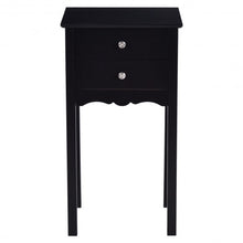Load image into Gallery viewer, Side Table End Accent Table w/ 2 Drawers-Black