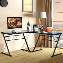 Load image into Gallery viewer, 59" L-Shaped Corner Desk Computer Table for Home Office Study Workstation-Black