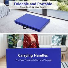 Load image into Gallery viewer, 6� x 24" x 1.5'' Thick Two Folding Panel Gymnastics Mat-Blue