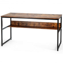 Load image into Gallery viewer, 55" Computer Desk Writing Table Workstation Home Office w/ Bookshelf-RB