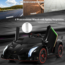 Load image into Gallery viewer, 12V 2-Seater Licensed Lamborghini Kids Ride On Car w/ RC & Swing Function-Black
