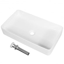 Load image into Gallery viewer, 24" x 14" Rectangle Bathroom Vessel Sink with Pop-up Drain