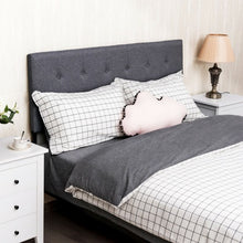 Load image into Gallery viewer, Height Adjustable Tufted Linen Fabric Upholstered Queen/Full Size Headboard-Gray