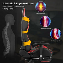 Load image into Gallery viewer, Massage Gaming Chair with Footrest-Red