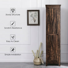 Load image into Gallery viewer, Linen Tower Bathroom Storage Cabinet Tall Slim Side Organizer with Shelf-Walnut