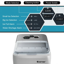 Load image into Gallery viewer, 44 lbs Portable Countertop Ice Maker Machine with Scoop-Silver